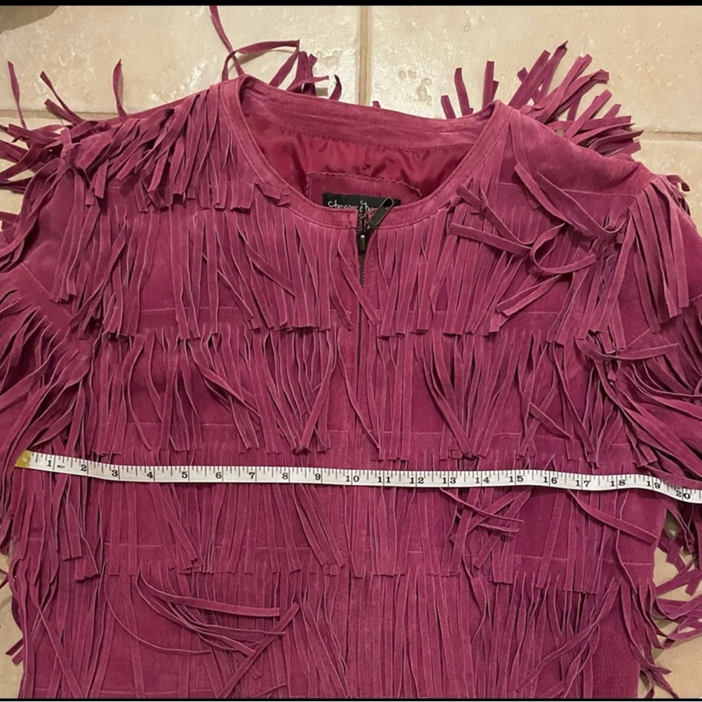Raspberry Fringe Jacket - Picture 4 of 4